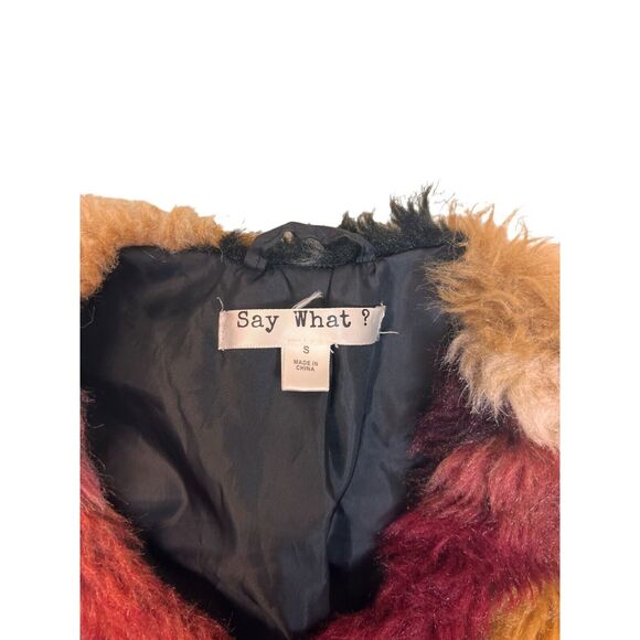 Womens Small Faux Fur Soho Vest Say What Colorful BoHo Vest - Picture 3 of 10